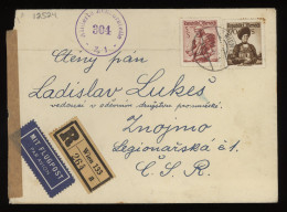Austria 1952 Wien 133 Ew Air Mail Cover To Czechoslovakia__(12524) - Storia Postale