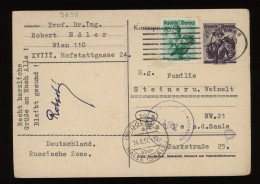 Austria 1951 Wien 68 Censored Stationery Card To Soviet Zone__(9638) - Postcards