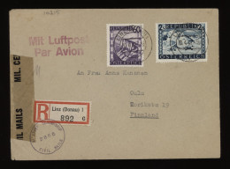 Austria 1947 Linz Censored Air Mail Cover To Finland__(10215) - Lettres & Documents