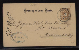 Austria 1884 Rechenberg Stationery Card To Marienbad__(12295) - Briefkaarten