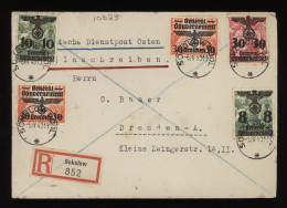 General Government 1940 Sokolow Registered Cover To Dresden__(10625) - Generalregierung
