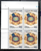 ITALIA REPUBBLICA ITALY REPUBLIC 1997 SALONE DEL LIBRO A TORINO BOOK FAIR QUARTINA ANGOLO DI FOGLIO BLOCK MNH - 1991-00: Mint/hinged