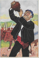 CPSM - Illustrateur Charles Homualk - En  Parcourant Le Pays Basque ( El Pais Vasco ) - Paysan Buvant A La Gourde - Homualk