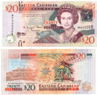 Eastern Caribbean Central Bank 20 Dollars ND 2008 QEII P-49 UNC - Caribes Orientales