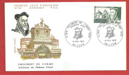 FDC PHILIBERT DE L'ORME LYON 14 2 1970 - 1970-1979