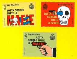 SAN MARINO 2017 LOTTA CONTRO LE MAFIE Serie 3 Valori - New Set - Ungebraucht