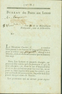 Bureau Des Postes Aux Lettres 8 Vendémiaire An 11 Avis à Retirer Un Paquet Chargé En échange Signature - 1801-1848: Voorlopers XIX