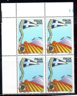 ITALIA REPUBBLICA ITALY REPUBLIC 1997 LEGA NAVALE ITALIANA QUARTINA ANGOLO DI FOGLIO BLOCK MNH - 1991-00: Nieuw/plakker