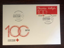 LUXEMBOURG FDC COVER 2014 YEAR RED CROSS HEALTH MEDICINE STAMPS - FDC