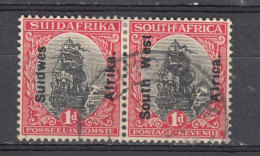 South West Africa - 1927 - 1 D. Vf Used Pair (e-713) - Afrique Du Sud-Ouest (1923-1990)