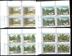 ITALIA REPUBBLICA ITALY REPUBLIC 1997 GIARDINI STORICI HISTORIC GARDENS SERIE COMPLETA SET QUARTINA ANGOLO DI FOGLIO MNH - 1991-00: Neufs