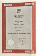 Beledia - Rotterdam - Bewijs Van 10 Aandelen - 1990 - Agricultura
