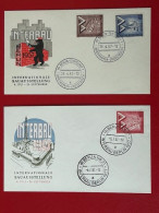 Berlin 2 FDC Briefe Interbau Internationale Bauausstellung 1957 Mit Sonderstempel Berlin Tempelhof - 1948-1970