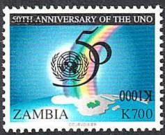 Zm0939a Zambia 2004, SG939a, INVERTED K1,000 Surcharge On K700 UNO - Zambia (1965-...)