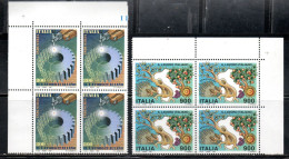 ITALIA REPUBBLICA ITALY REPUBLIC 1997 LAVORO ITALIANO ITALIAN LABOUR SERIE COMPLETA QUARTINA ANGOLO DI FOGLIO BLOCK MNH - 1991-00: Neufs