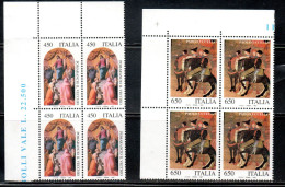 ITALIA REPUBBLICA ITALY REPUBLIC 1997 PATRIMONIO ARTISTICO E CULTURALE  POMARANCIO E PAOLO UCCELLO QUARTINA MNH - 1991-00: Mint/hinged