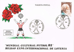 54472. Tarjeta BILBAO 1982. Mundial Cultural FUTBOL 82. Loteria Exposicion - Storia Postale