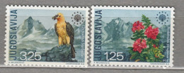 YUGOSLAVIA 1970 Fauna Birds Eagle Flowers Mi 1406-1407 MNH(**) #Fauna37-4 - Águilas & Aves De Presa