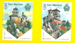 SAN MARINO 2017 EUROPA CASTELLI Serie 2 Valori - New Set - Ongebruikt