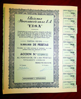 "EDICIONES IBEROAMERICANAS SA "  (EISA) Madrid 1961 Spain , Share Certificate - Industrial