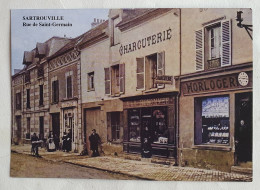 CARTE PUBLICITAIRE AGENCE Blaise Pascal Reproduction CARTE POSTALE ANCIENNE SARTROUVILLE RUE DE SAINT GERMAIN - Sartrouville