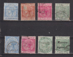 Timbres Oblitérés De Gibraltar Victoria Avant 1900 - Gibraltar