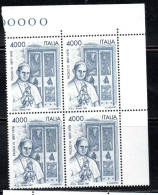 ITALIA REPUBBLICA ITALY REPUBLIC 1997 PAPA PAOLO VI POPE PAUL QUARTINA ANGOLO DI FOGLIO BLOCK MNH - 1991-00: Mint/hinged