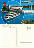 Friedrichshafen Mehrbildkarte Bodensee Schiff Hafen U. Zeppelin Luftschiff 1979 - Friedrichshafen