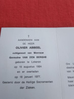 Doodsprentje Olivier Abbeel / Lokeren 15/8/1904 - 18/1/1977 ( Germaine Van Den Berghe ) - Religion & Esotérisme