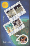 1989 Sri Lanka 884-887/B40 20 Years Of Apollo 11 Moon Landing - Asia