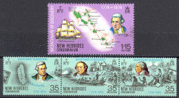 New Hebrides, British Sc# 191a-192 MH 1974 Captain Cook - Unused Stamps