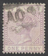 Nevis Sc# 22 Used 1882-1890 1p Violet Medicinal Spring - St.Cristopher-Nevis & Anguilla (...-1980)