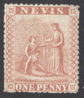 Nevis Sc# 14 Used (a) 1876 1p Rose Medicinal Spring - St.Christopher-Nevis-Anguilla (...-1980)