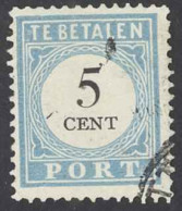 Netherlands Sc# J6a (Type I-34 Loops) Used 1881-1887 5c Postage Due - Taxe