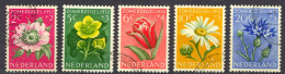 Netherlands Sc# B238-B242 Used 1952 Flowers - Used Stamps