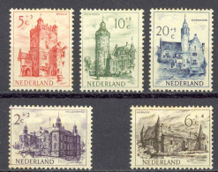 Netherlands Sc# B224-B228 MH 1951 Castles - Unused Stamps