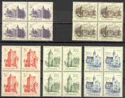 Netherlands Sc# B224-B228 MNH Block/4 1951 Castles - Ongebruikt