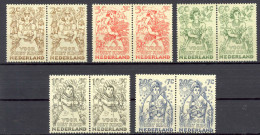 Netherlands Sc# B203-B207 MNH Horizontal Pair 1949 Child Welfare - Ongebruikt