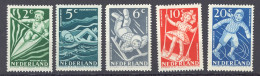 Netherlands Sc# B189-B193 MH (a) 1948 2+2c Yellow Green Boy In Kayak - Gebruikt