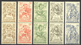 Netherlands Sc# B203-B207 MNH Vertical Pair 1949 Child Welfare - Nuovi