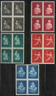 Netherlands Sc# B149-B153 MNH Block/4 1944 Child Welfare - Unused Stamps