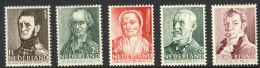 Netherlands Sc# B134-B138 MH 1941 Famous People - Unused Stamps