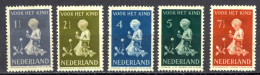Netherlands Sc# B129-B133 MH (a) 1940 Destitute Children - Unused Stamps