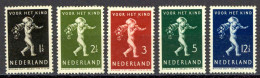 Netherlands Sc# B118-B122 MH 1939 Destitute Children - Unused Stamps