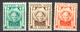 Netherlands Sc# B6-B8 MH 1924 Child Welfare - Gebraucht