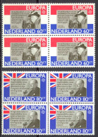 Netherlands Sc# 605-606 MNH Block/4 1980 Europa - Unused Stamps