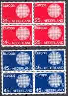 Netherlands Sc# 483-484 MNH Block/4 1970 Europa - Neufs