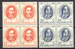 Netherlands Sc# 383-384 MNH Block/4 1960 Admiral M.A. Ruyter - Ongebruikt