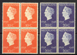 Netherlands Sc# 302-303 MNH Block/4 1948 Queen Wilhelmina - Neufs