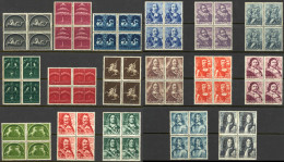 Netherlands Sc# 245-261 MNH Block/4 1944-1946 Definitive - Ungebraucht